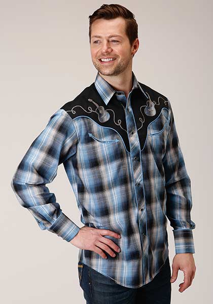 Roper Men's Western Smile Pocket – Broken horn