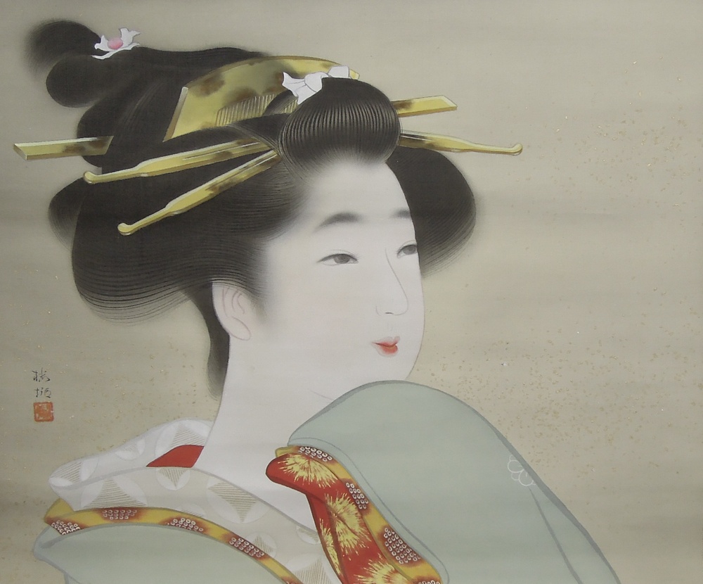 松井桜塘 『文政美人』 [古美術こもれび] 骨董,掛軸,絵画の買取と販売