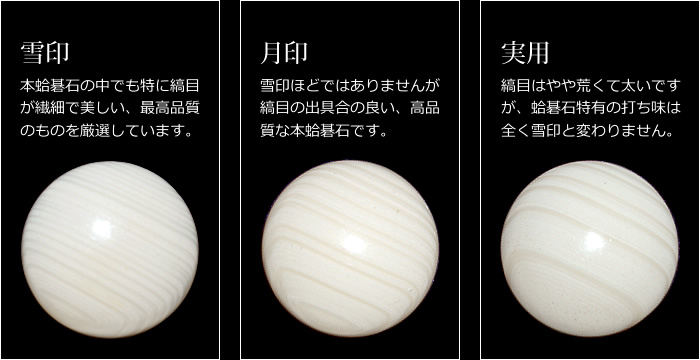 本蛤碁石 実用36号 | 前川榧碁盤店