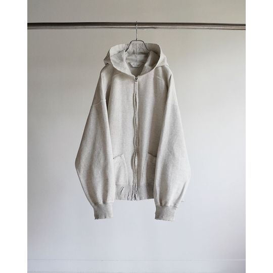 ANCELLM（アンセルム） CRASH ZIP HOODIE （HEATHER WHITE） s.t.c