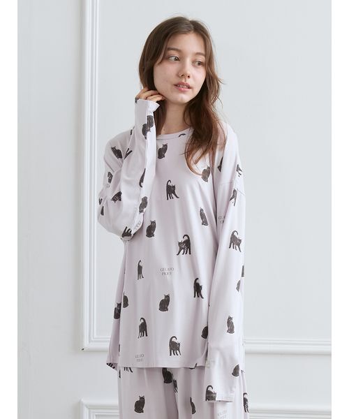 gelato pique（ジェラートピケ） パジャマ ルームウェア CAT総柄ロンT