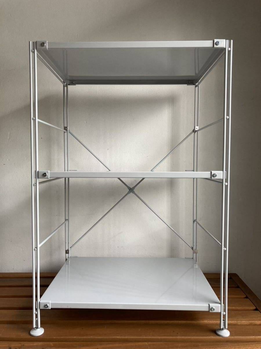 MUJI 無印良品 スチールユニットシェルフ グレー 3段 小セット 幅56 高