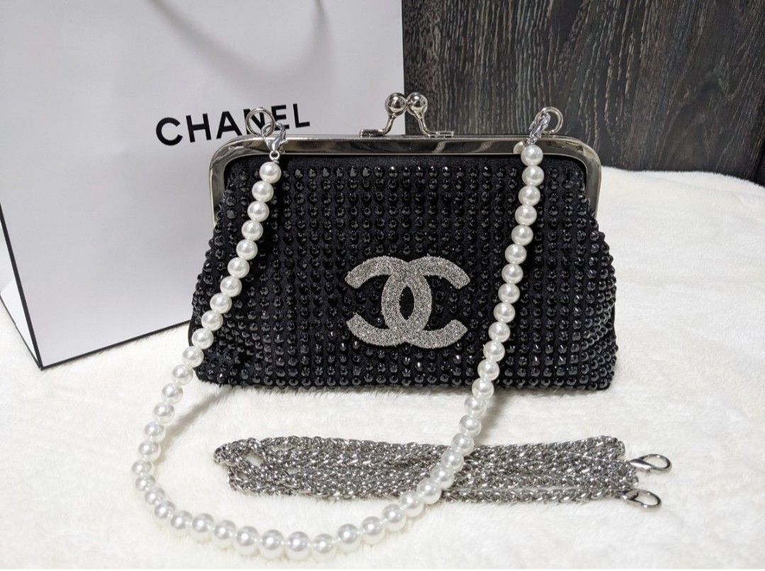 CHANEL シャネル ノベルティ パールチェーンショルダー2Wayバッグ