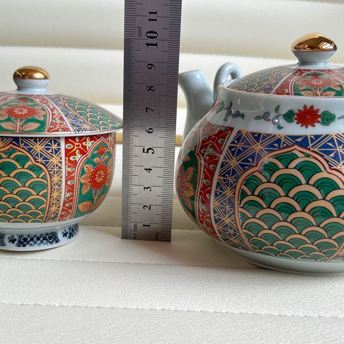 有田焼 金彩古伊万里 茶器セット 蓋付き湯呑み揃 急須 色絵 汲出