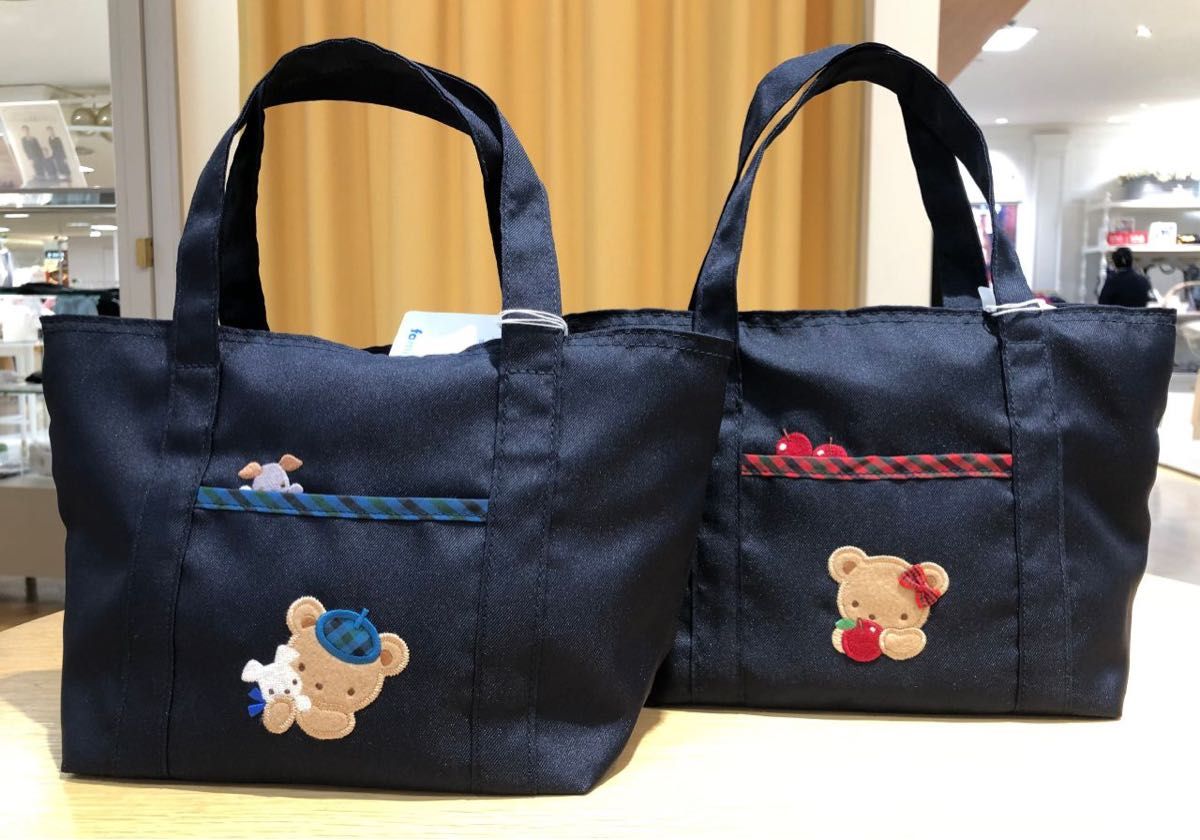 現行品 ファミリア familiar マザーズバッグ 青系ファミリアチェック