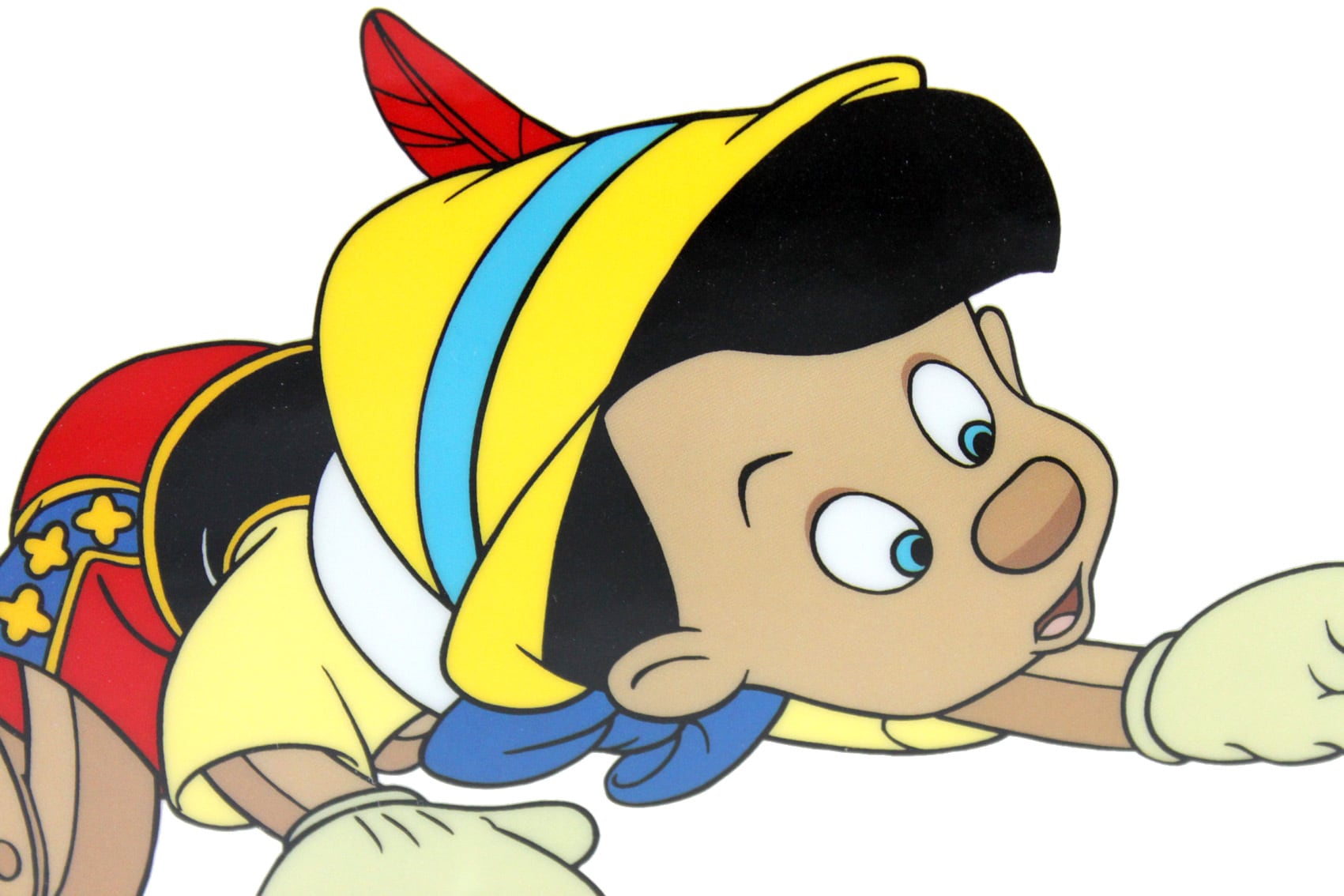 ディズニー セル画「ピノキオ&ジミニー」額縁2種選択可 展示用フック付