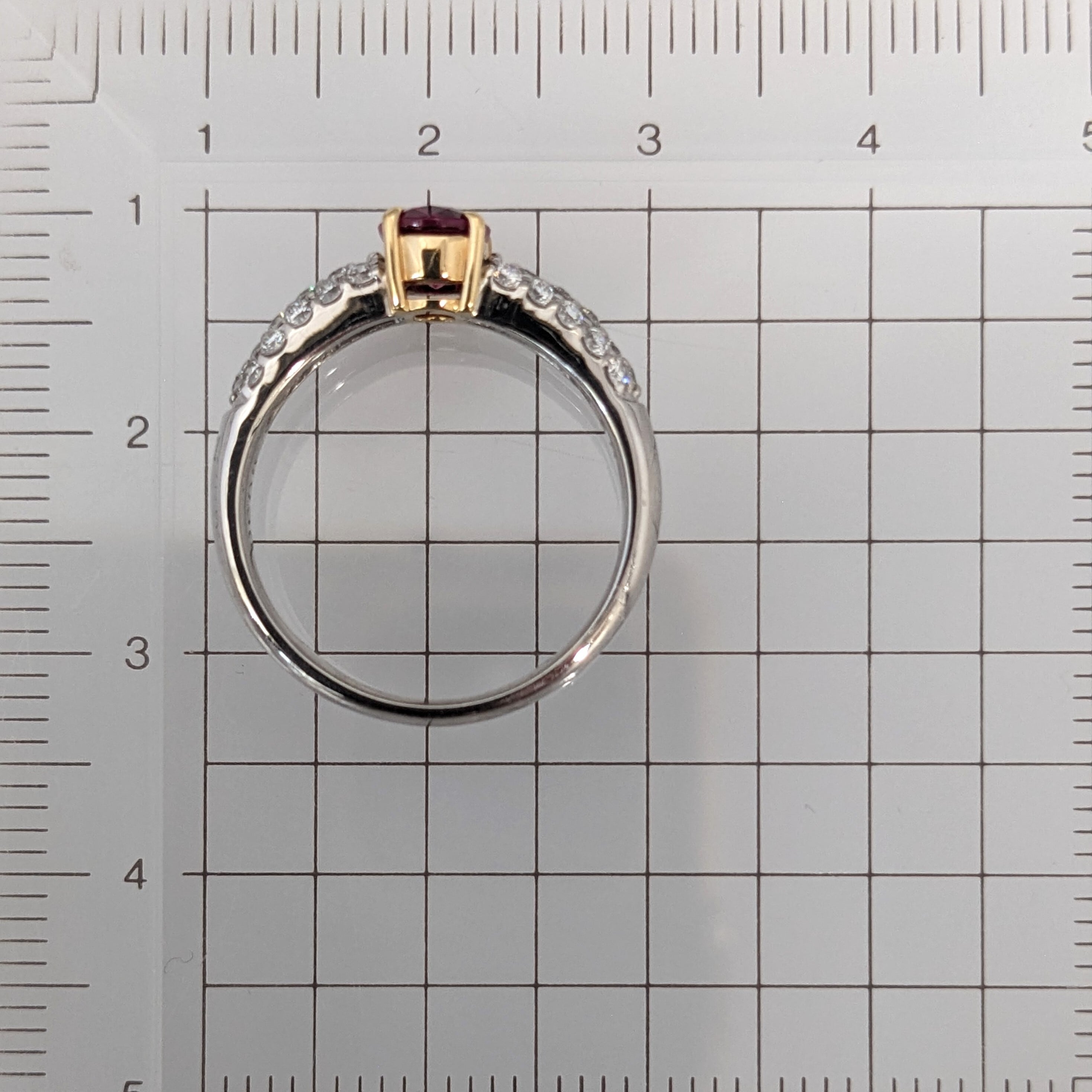 Pt900/K18ルビーリング ルビー 0.77ct ダイヤモンド 0.36ct【PRO205782