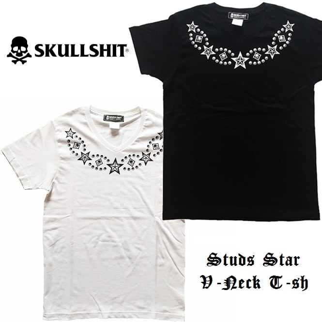 SKULLSHIT / スカルシット「Studs Star V-Neck T-sh」[渋谷龍太(SUPER
