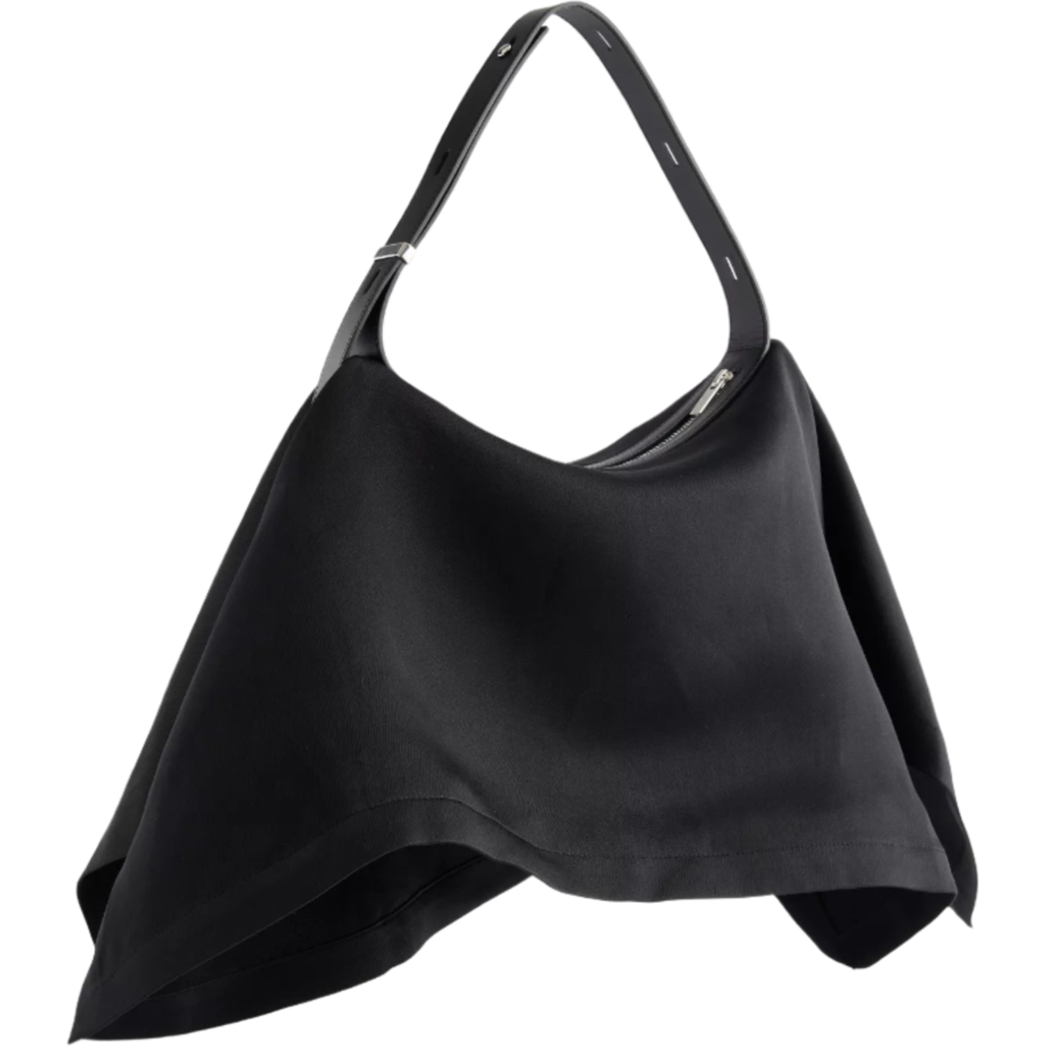 Issey Miyake Black Leather Enveloping Square Shoulder Bag | Belascos