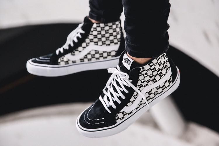 Vans Sk8-Hi Supreme Black Checker Logo シュプリーム バンズ (VANS