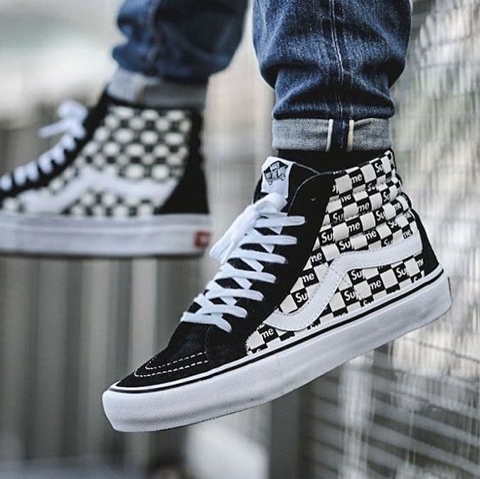Vans Sk8-Hi Supreme Black Checker Logo シュプリーム バンズ (VANS