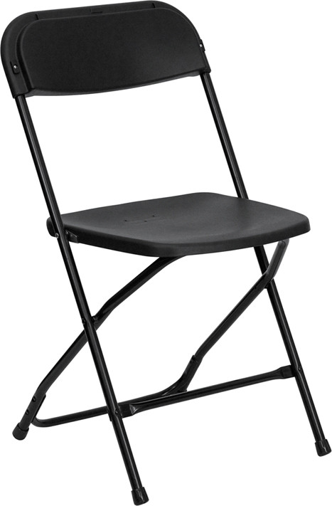 Black Plastic Folding Chair - 650 lb Capacity Comfortable Event
