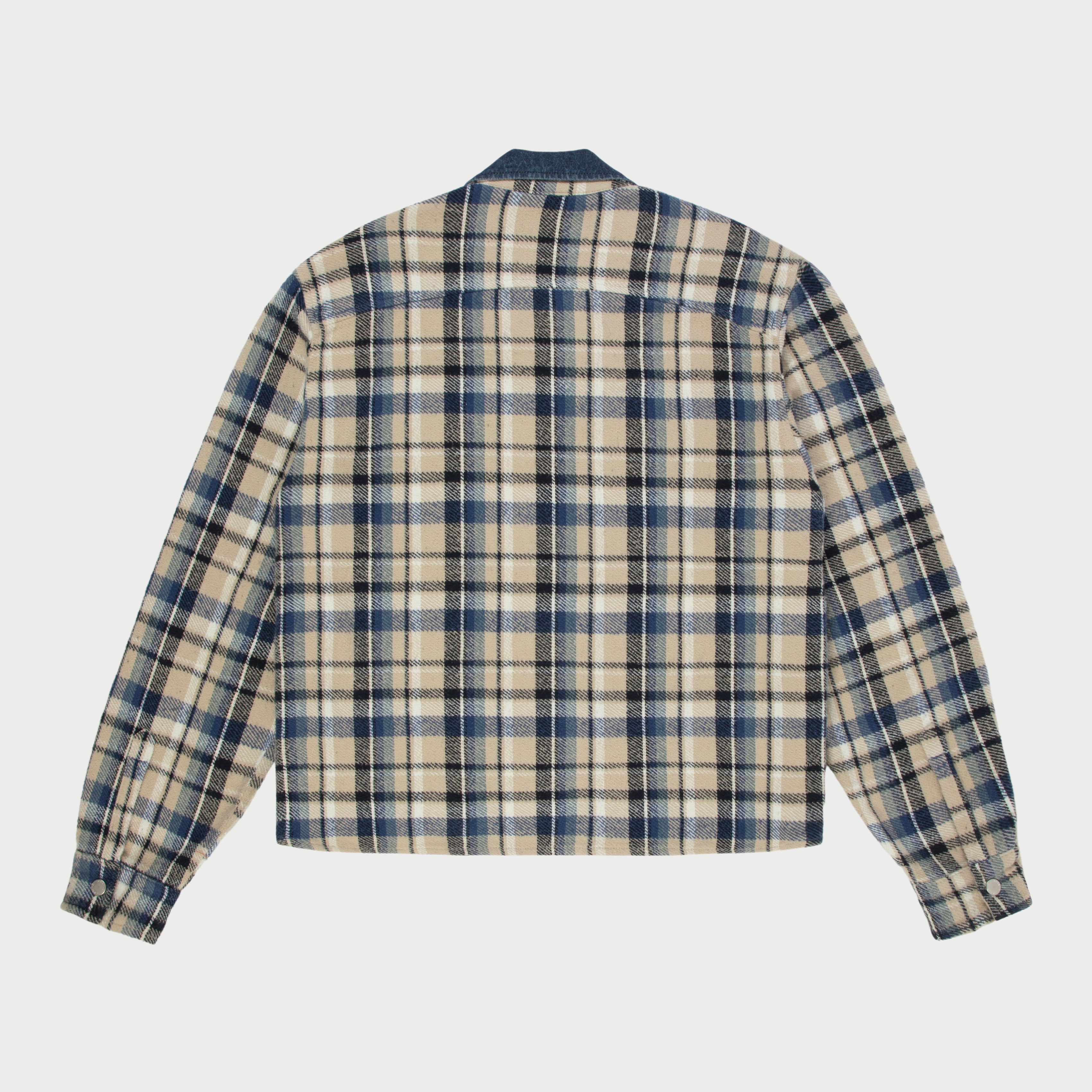 Plaid Zip Shirt Jacket (Beige) – CHERRY LA