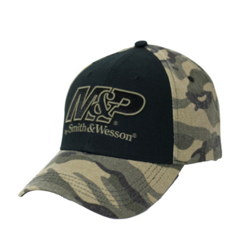 M&P® by Smith & Wesson® Two-Tone Logo 6-panel Washed Twill Cap in Camo