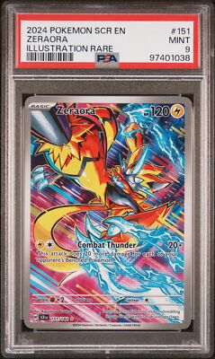 PSA 9 Zeraora Illustration Rare #151 2024 Pokemon Scr Stellar