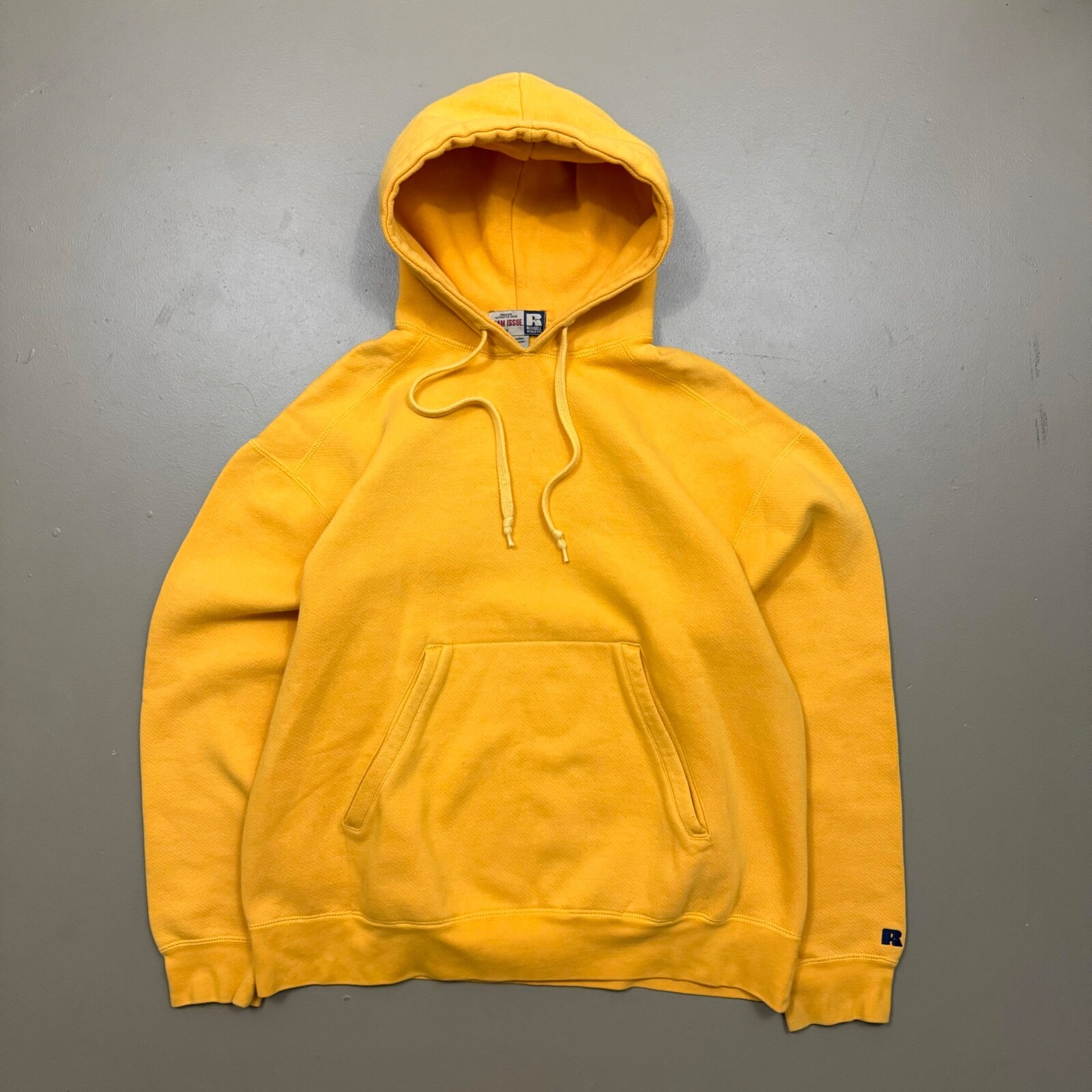 VTG 90s Russell Athletic Team Issue Mustard Yellow Hoodie