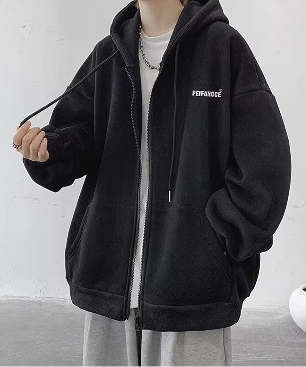 PEIFANCCE オーバーサイズ ジップアップパーカー | ニュージェントル