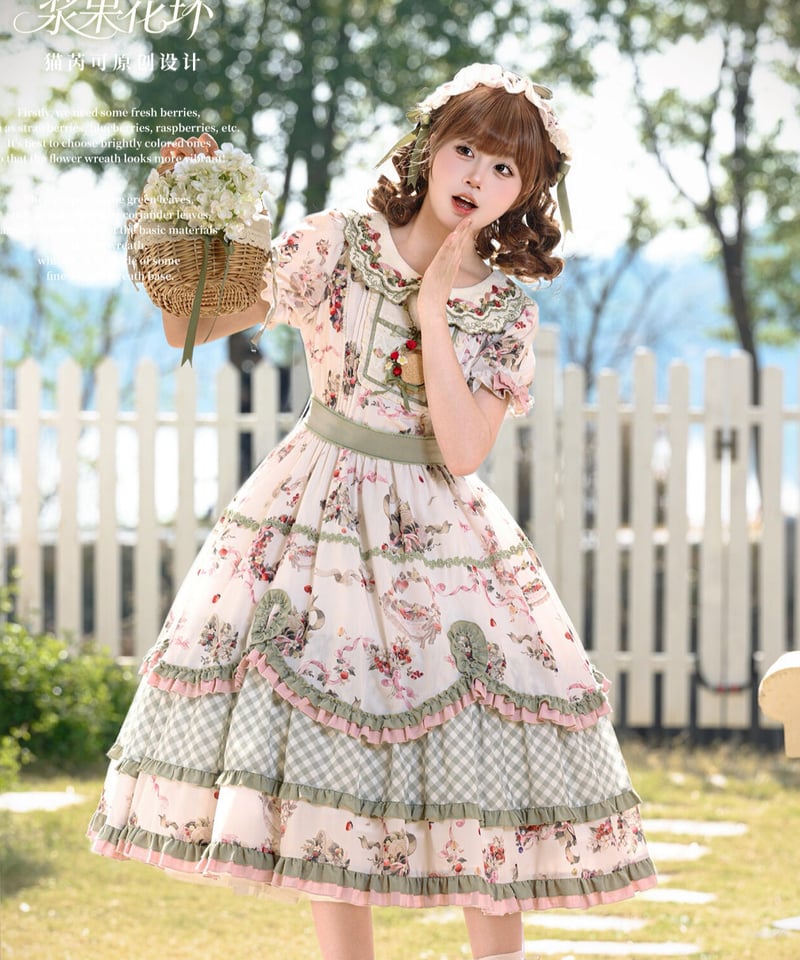 Flower Wreath」ワンピース＆ヘッドドレスセット【3/1まで】送料無料