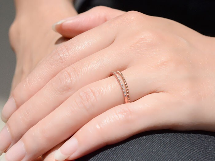 10金 指輪 リング レディース ダイヤモンド ピンクゴールドk10 k10 二