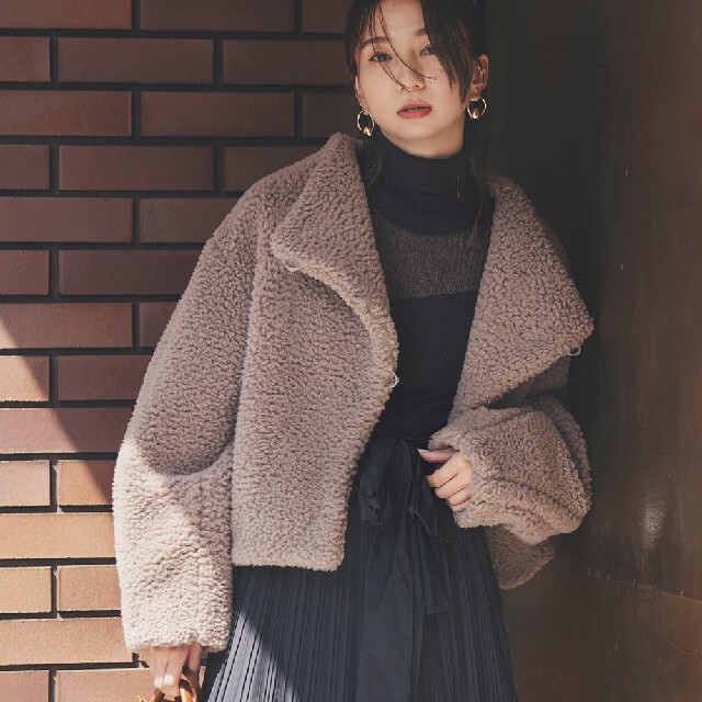 FRAY I.D - 新品タグ付 シャギーボアジャケット 茶色 M FRAY I.Dの通販