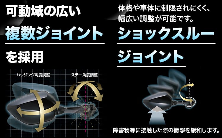 バイクミラー ナポレオン シャークミラー1B ブルー鏡 左右セット AOS