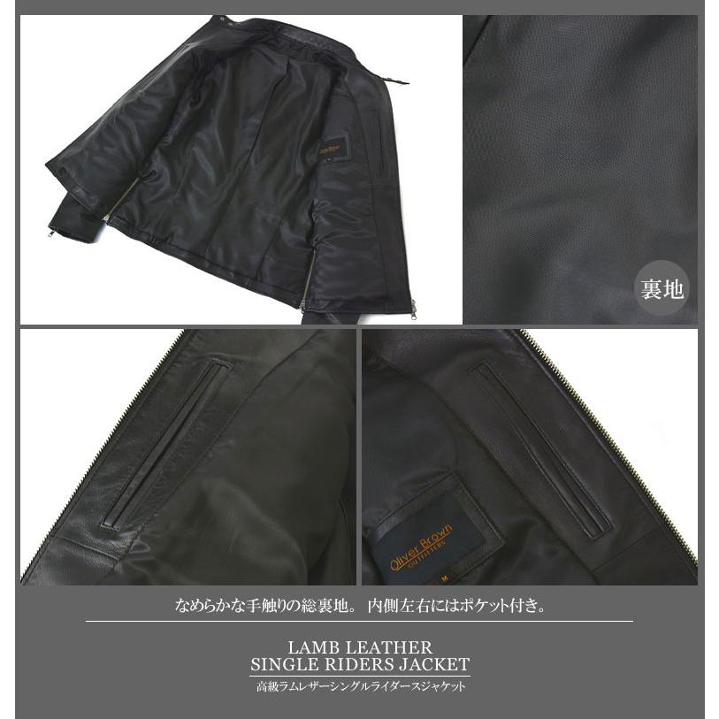 FLAG ON CREW ラムレザー ライダースジャケット メンズ 本革 シングル