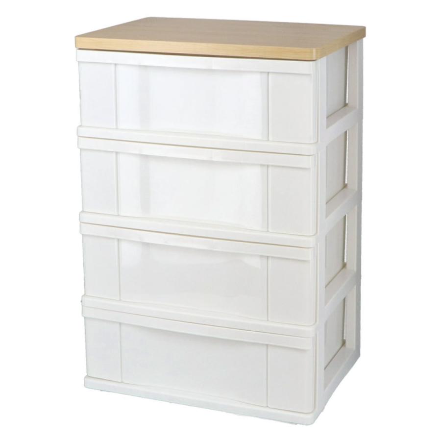 チェスト 4段 タンス 白 収納ボックス 衣装ケース 引き出し 大容量