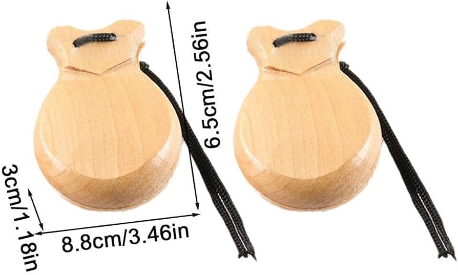 Amazon.co.jp: 2 個伝統的なカスタネット木製スペインカスタネット