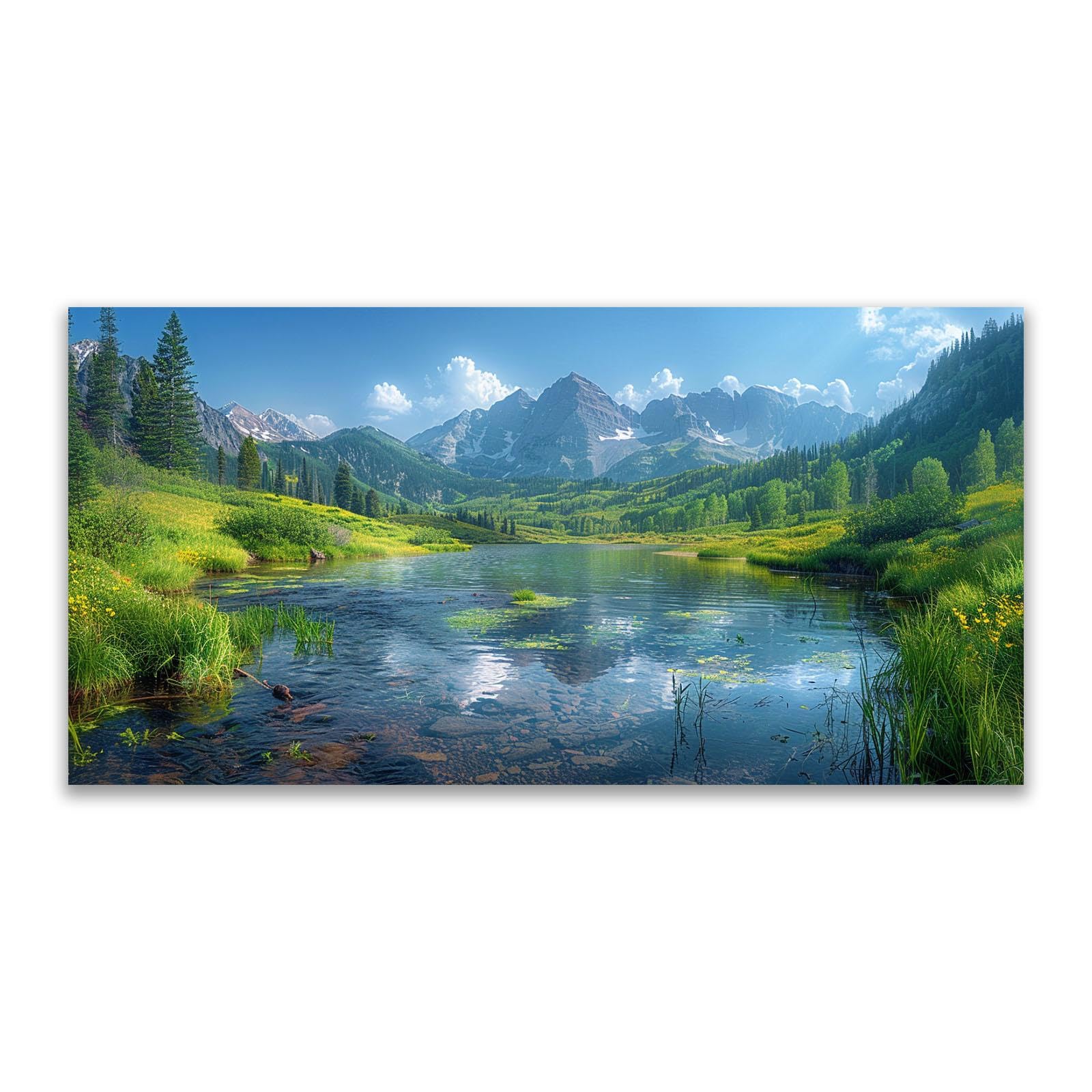 Amazon.co.jp: JOSUE 風景画 絵画 自然 レイクマウンテン キャンバス