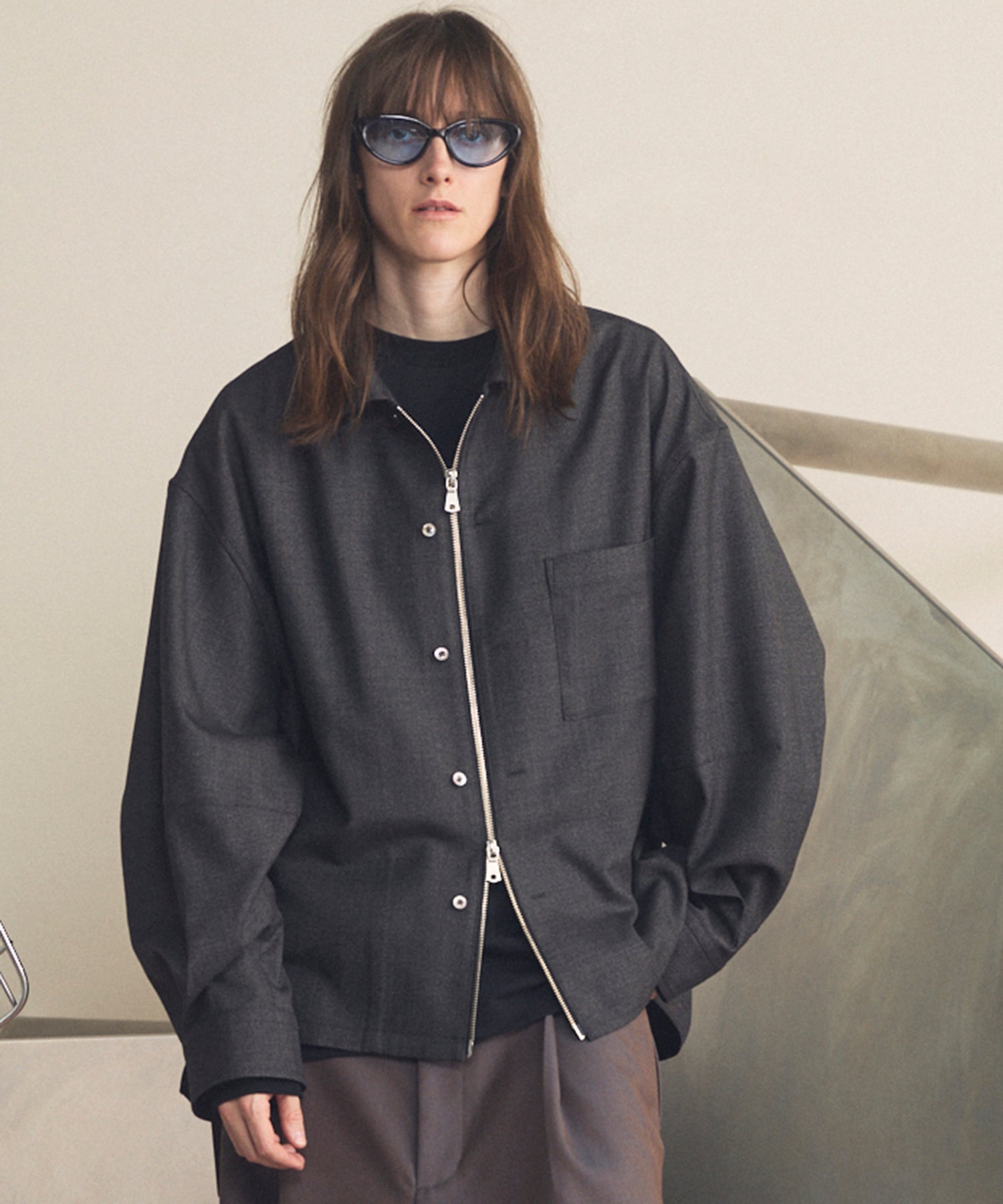 26SS PRE-ORDER】NISHIKAWA KEORI Prime-Over Wool ZIP Shirt