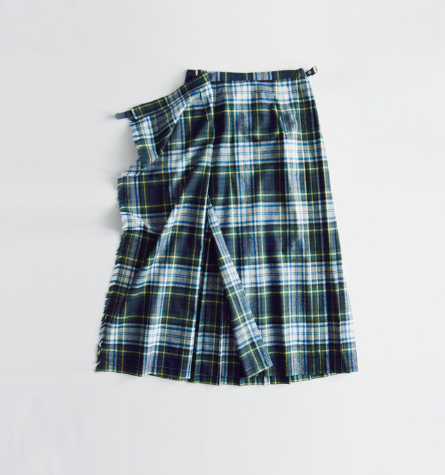 O'NEIL OF DUBLIN｜aranciato別注 ウール プリーツ チェック ロング