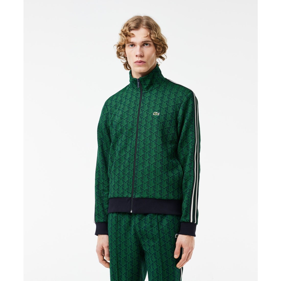 ラコステ LACOSTE モノグラムジャカードトラックジャケット （グリーン