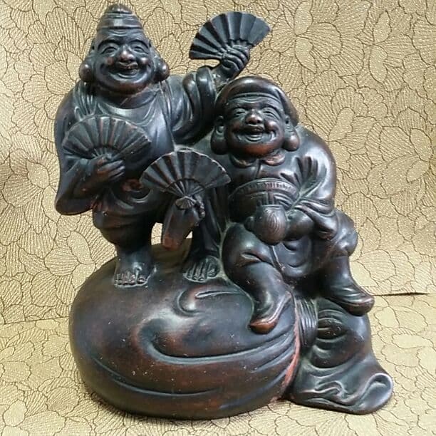 備前焼　大黒さまと布袋さま figurina_ymdv6n4y