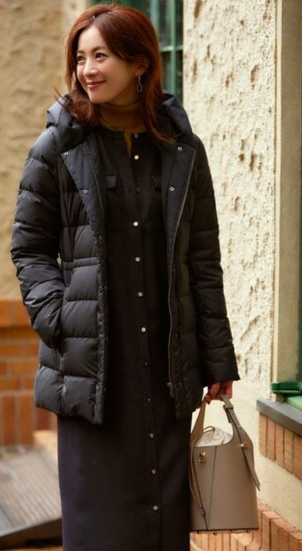 VERY12月号掲載/】洗えるシレータフタ ミドル丈 ダウンコート