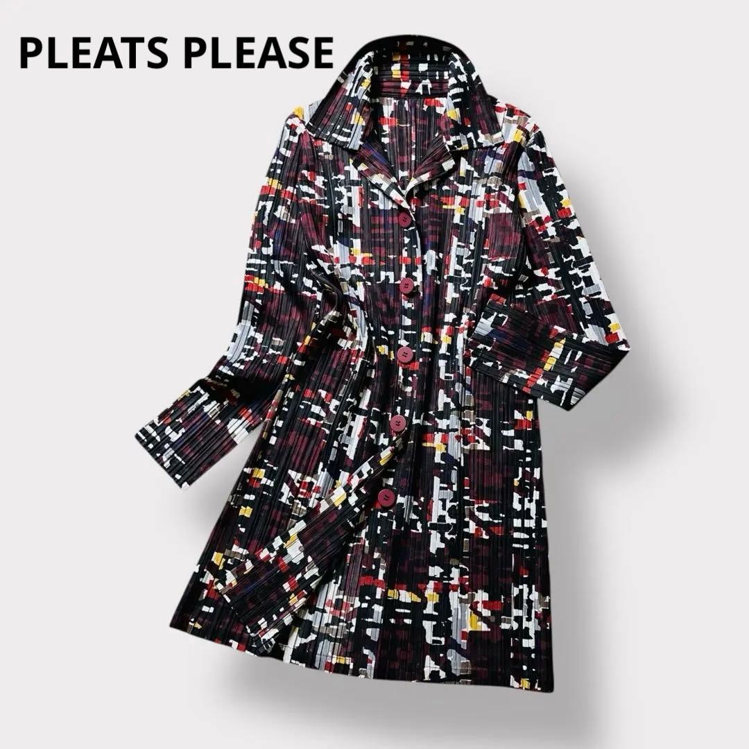 【美品✨Lサイズ】プリーツプリーズ ロングシャツ イッセイミヤケ