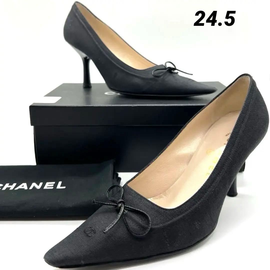 ✨良品✨　CHANEL シャネル　ハイヒールパンプス　ココマーク　リボン