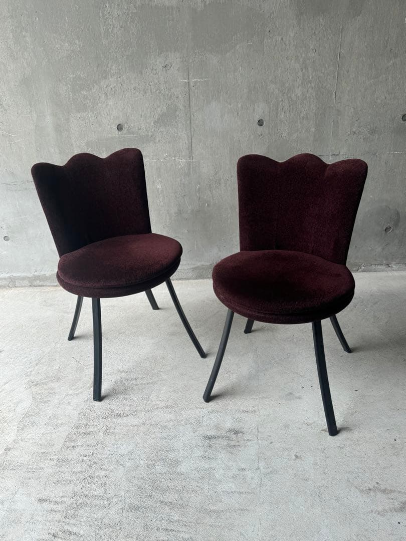 ベルベットチェア　ミッドセンチュリー　ポップ　ポストモダン