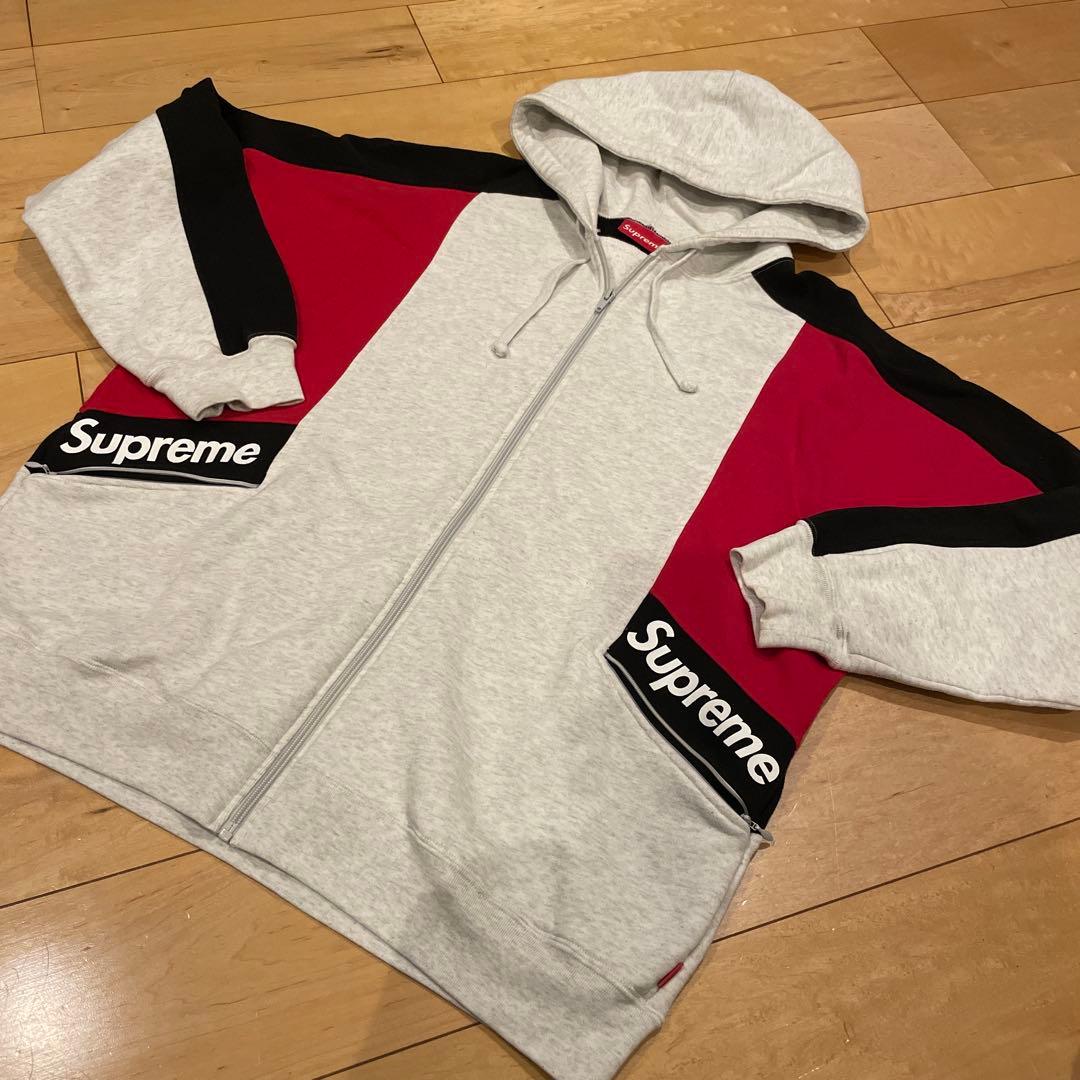 モ*ィ様 Supreme Color Blocked Zip Up Hoodie