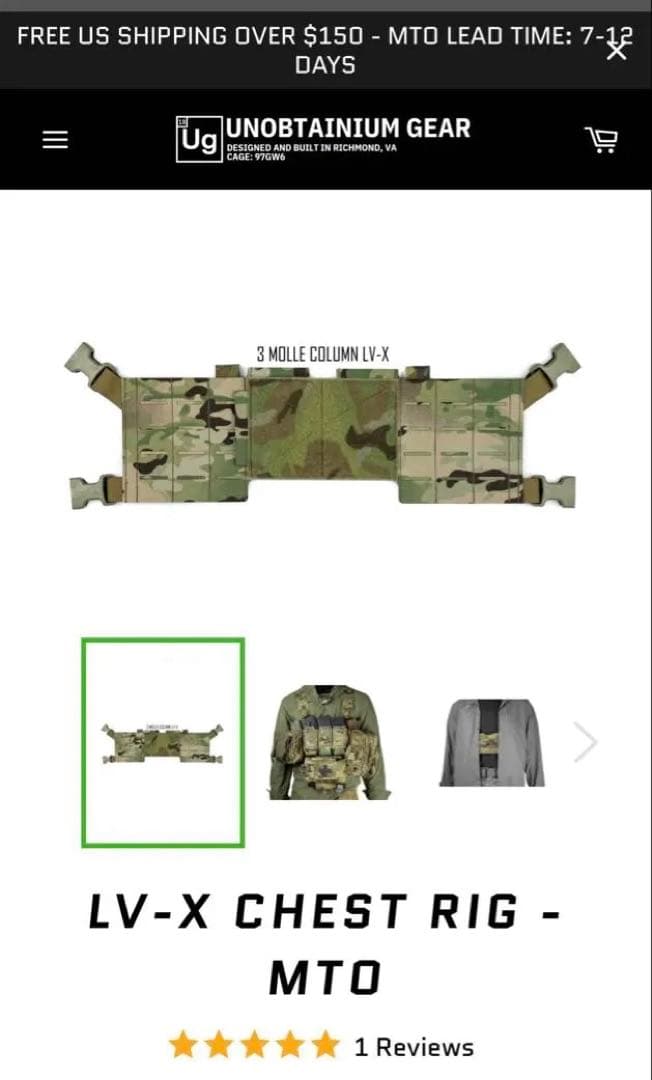 アンオブタニウムギア Hハーネス＋チェストリグ UNOBTAINIUM GEAR