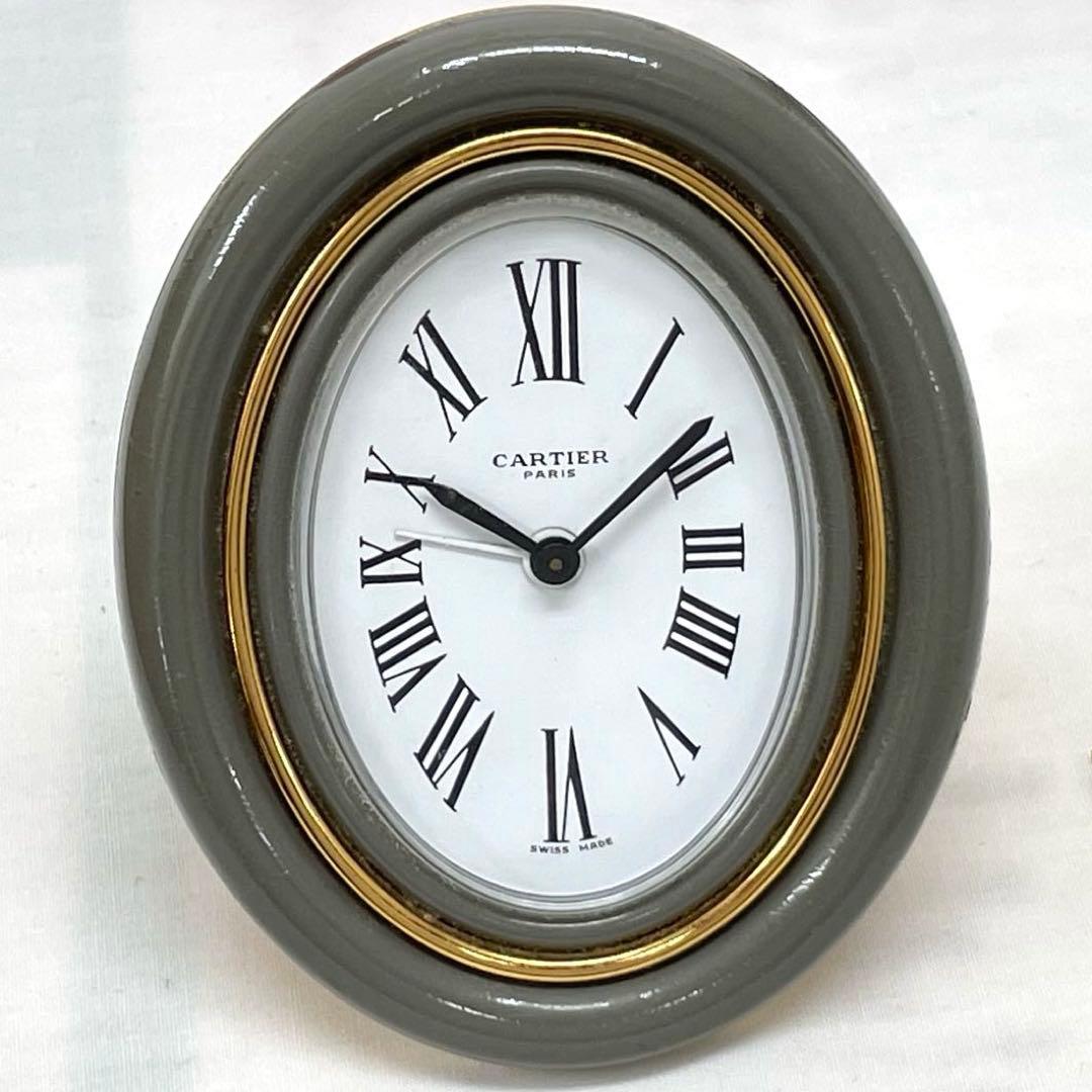 【T】Cartierアラームクロック 置時計 アンティーク 手巻 現状品 カルティエ アラームクロック 置時計 アンティーク 手巻 | アンティー