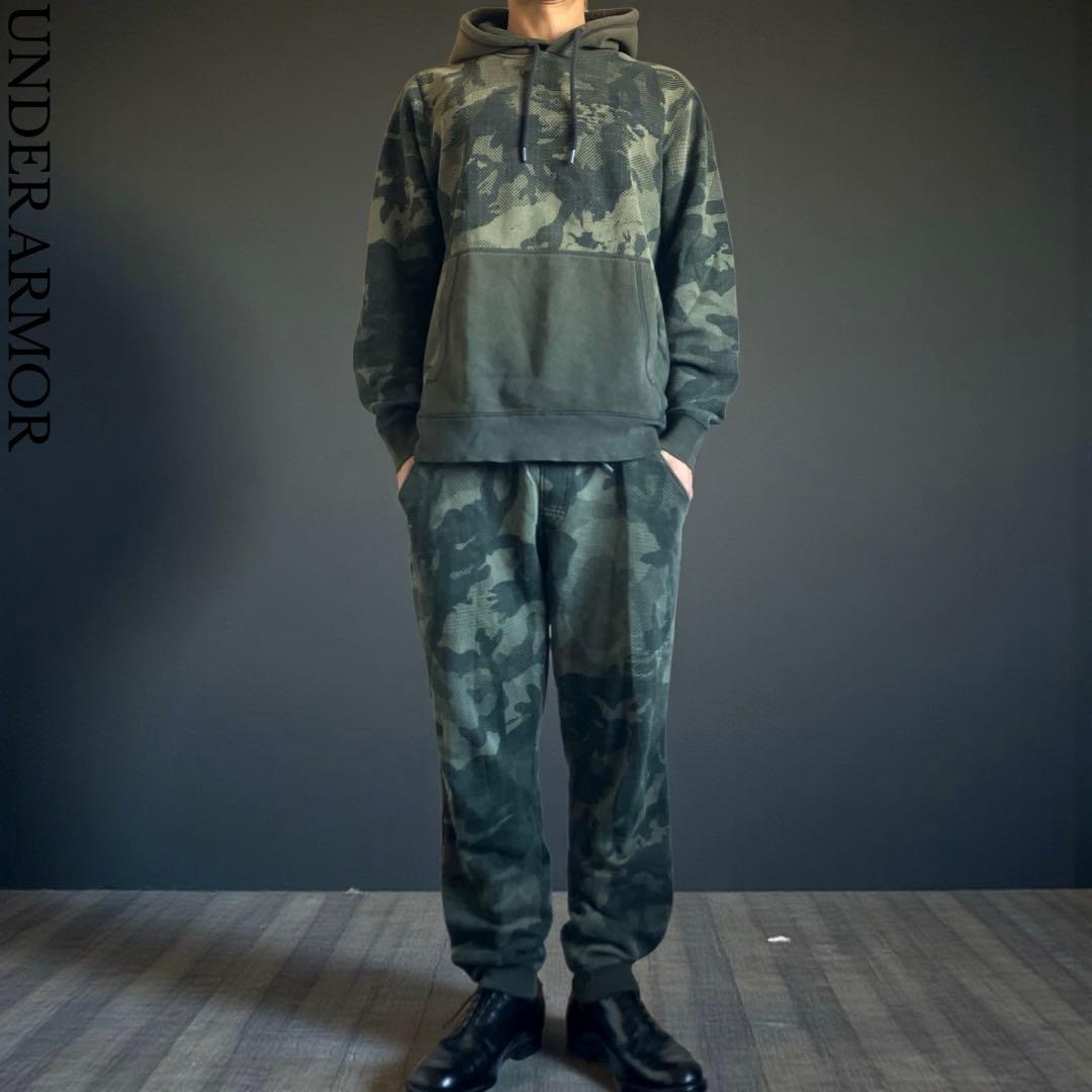 00s UNDER ARMOUR ヘビーウエイト迷彩スウェットセットアップ上下