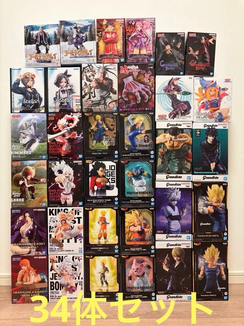 未開封フィギュア　34体セット　ワンピース　ドラゴンボール　ナルト　呪術廻戦　他