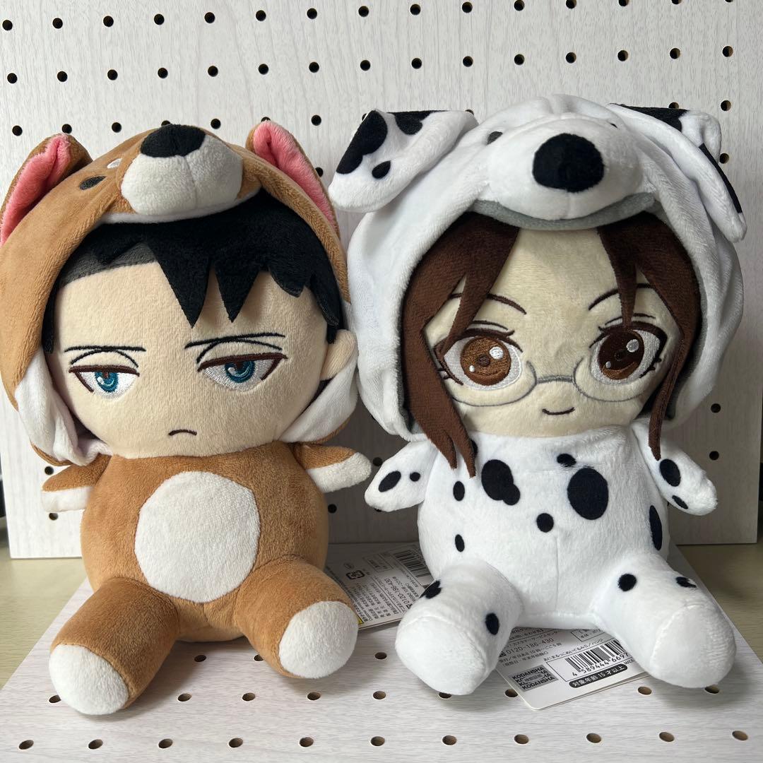 ★進撃の巨人　あにまるっこ　リヴァイ　ハンジ グッズ-マスコット】進撃の巨人 あにまるっこぬいぐるみマスコット