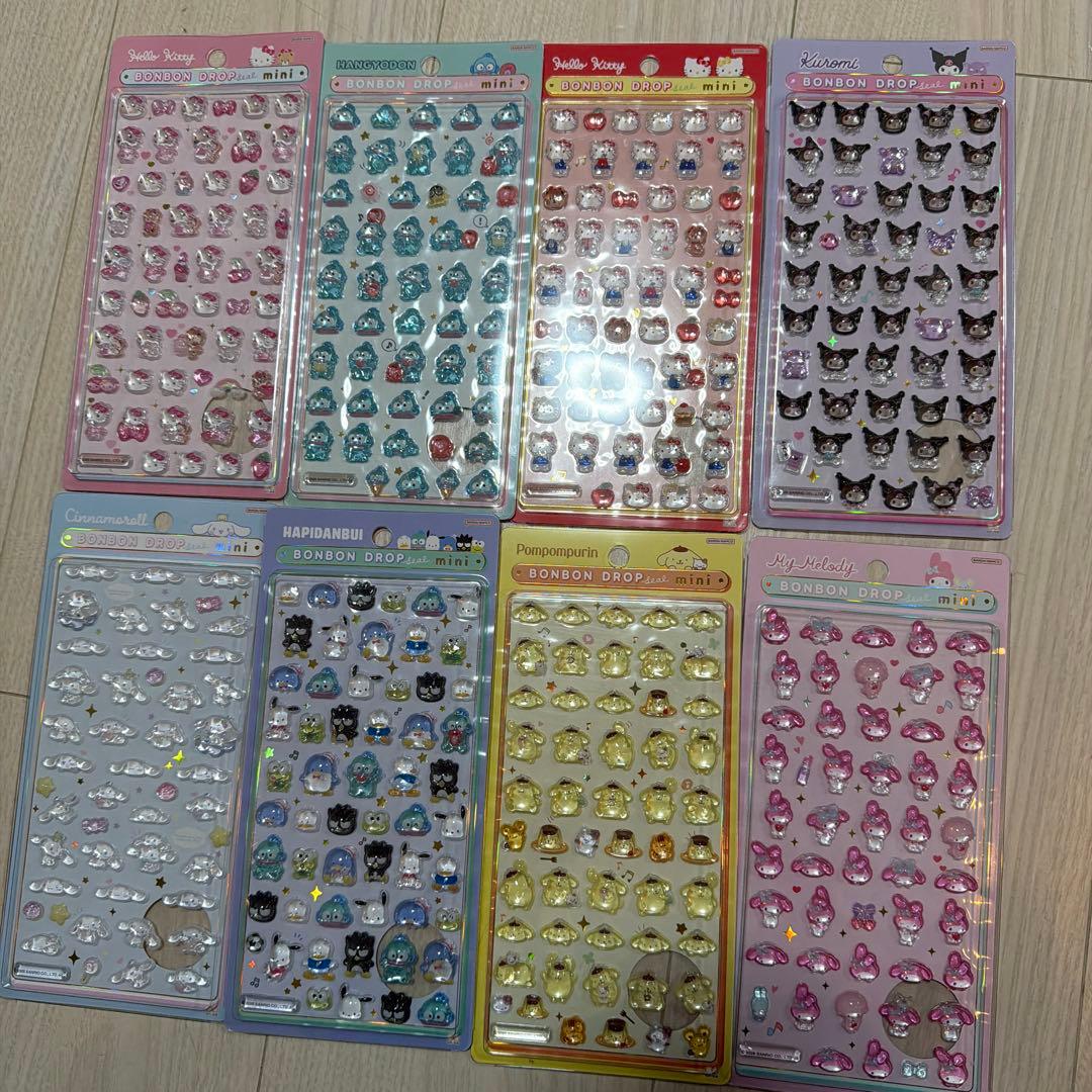 ボンボンドロップシール　サンリオ　ミニ　8種　コンプリート