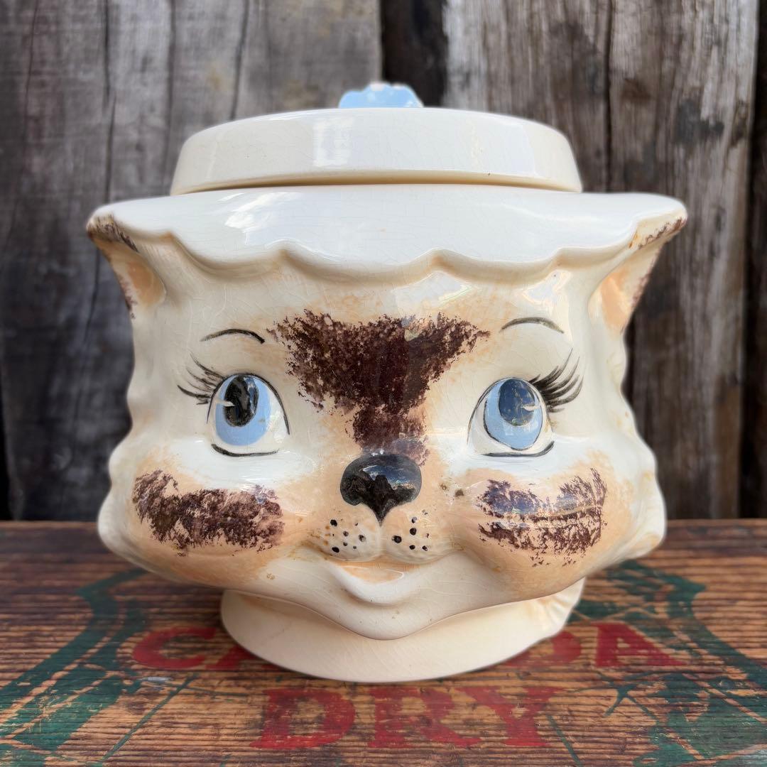 【1970s USA vintage】LEFTON レフトン 猫 クッキージャー