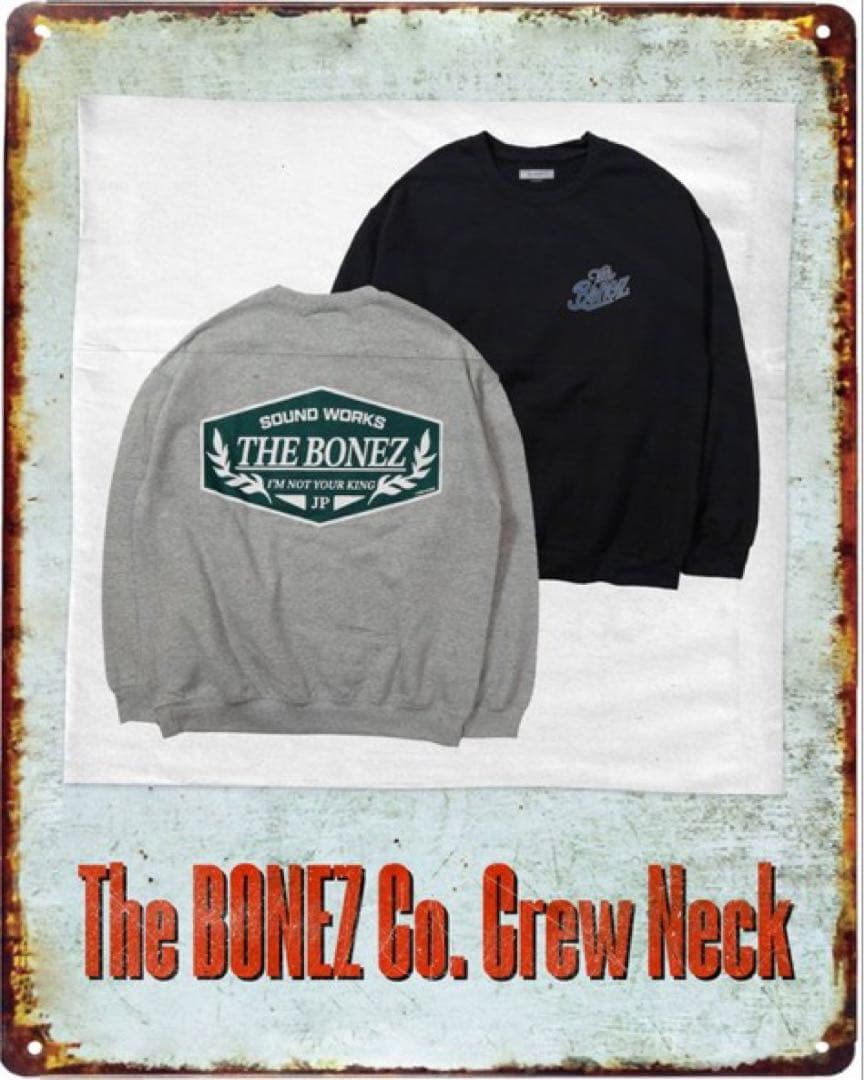 The BONEZクルーネック JESSE 新作 GRY Lサイズ