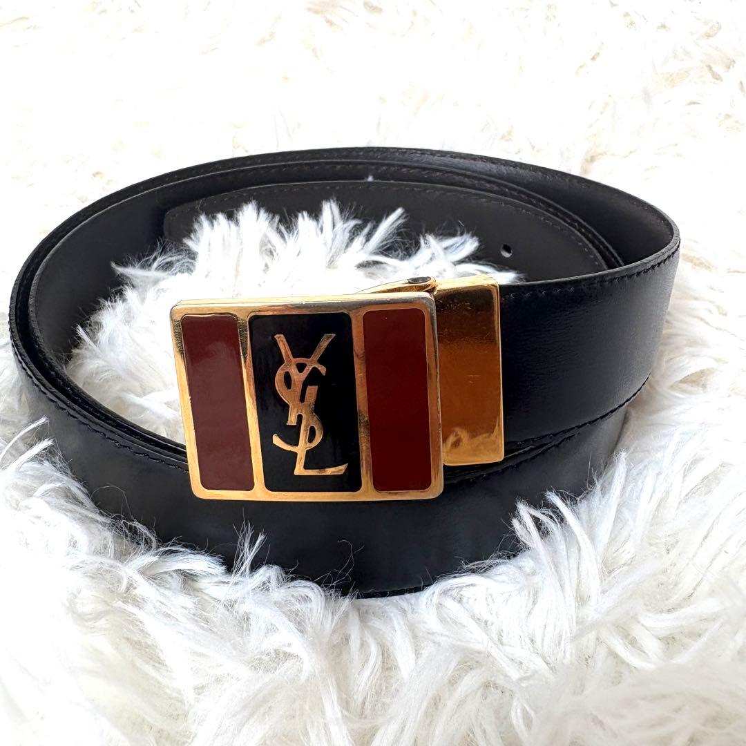 YVESSAINTLAURENT イブサンローラン ベルト 黒 メンズ - メルカリ
