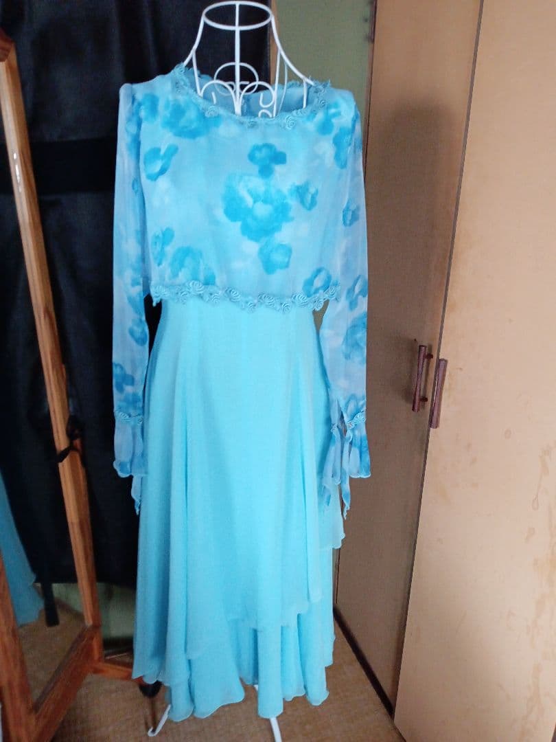 社交ダンスパーティドレス水色