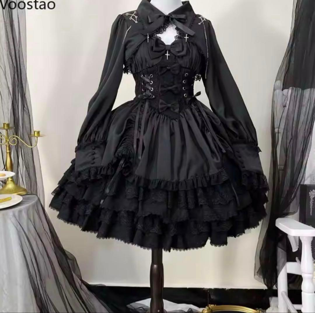 ゴスロリ ロリータドレス 黒