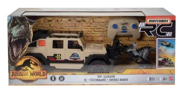 Matchbox RC Jeep Gladiatorジュラシックワールドラジコン Matchbox Jurassic World Dominion RC Jeep Gladiator with 6-in Dino